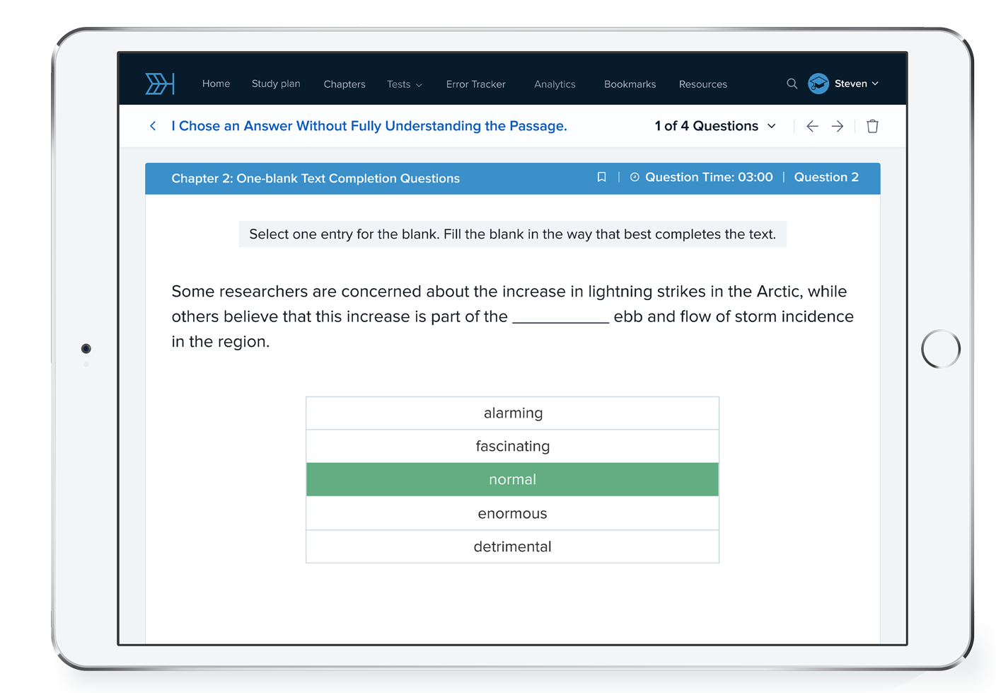 Error tracker tablet