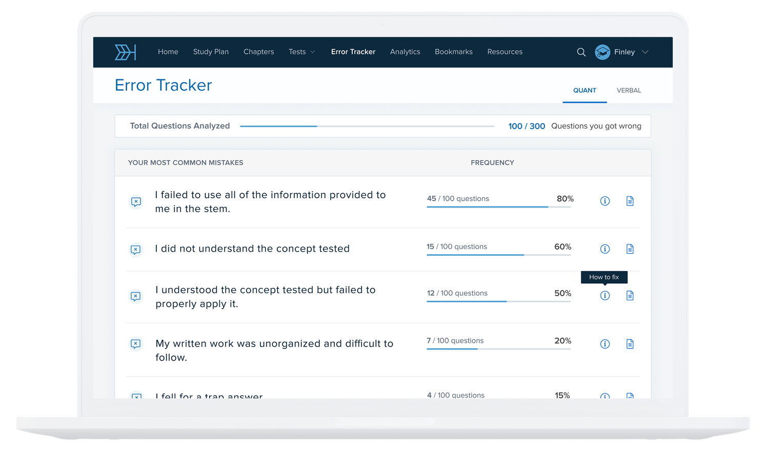 Error tracker desktop